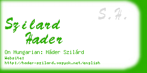 szilard hader business card